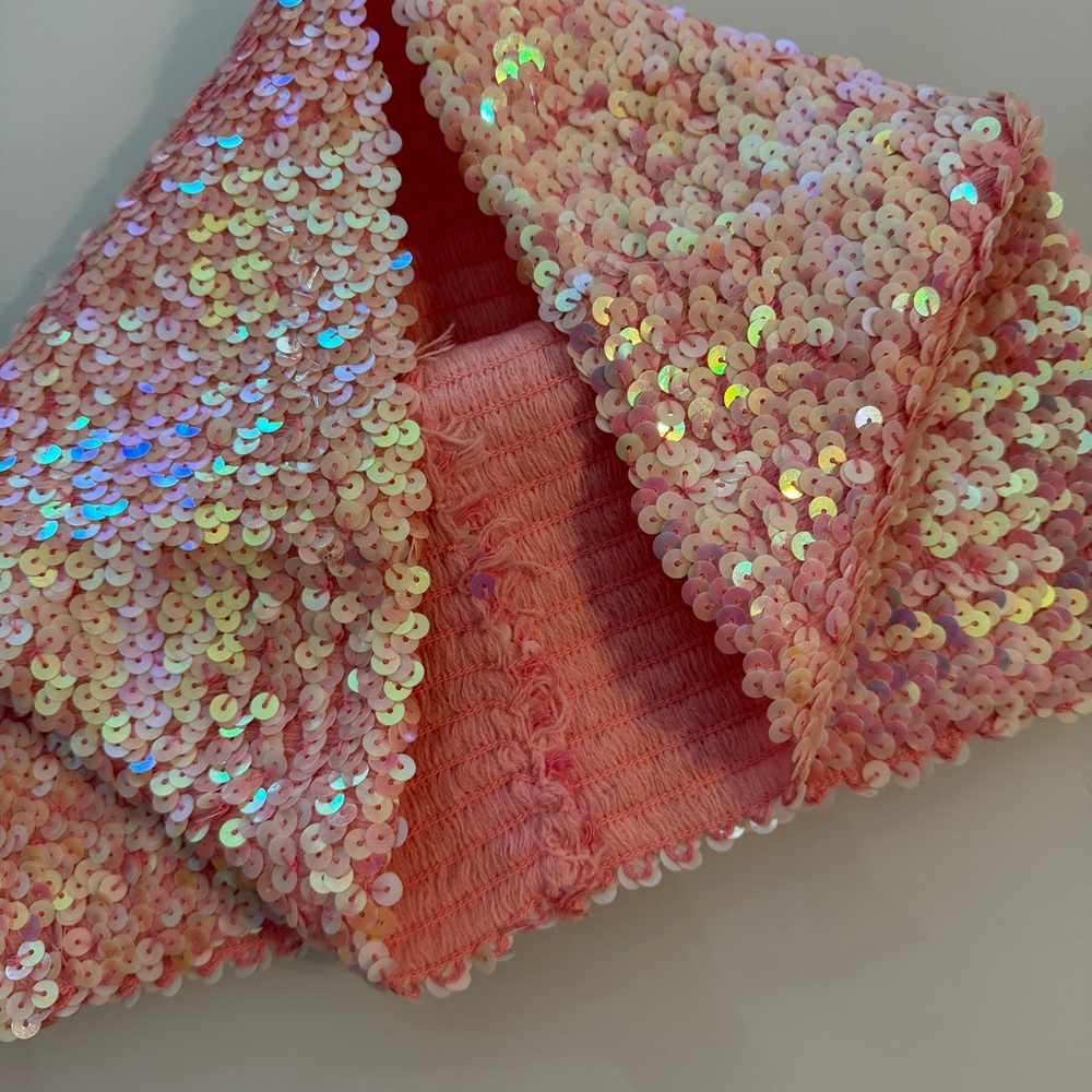 Pink Sequin Festival Tube Top Stretchy - Picture 3 of 4